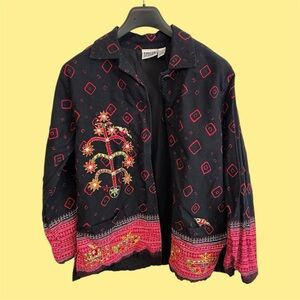 Colorful Chico Designs Stitched Embroidered Floral Sequin Vintage Cotton Jacket